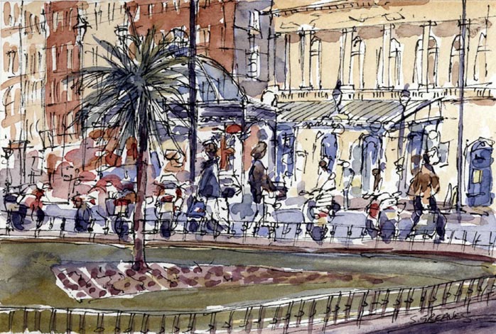 Steve Greaves - Garrick Theatre, London - Watercolour & Ink Painting