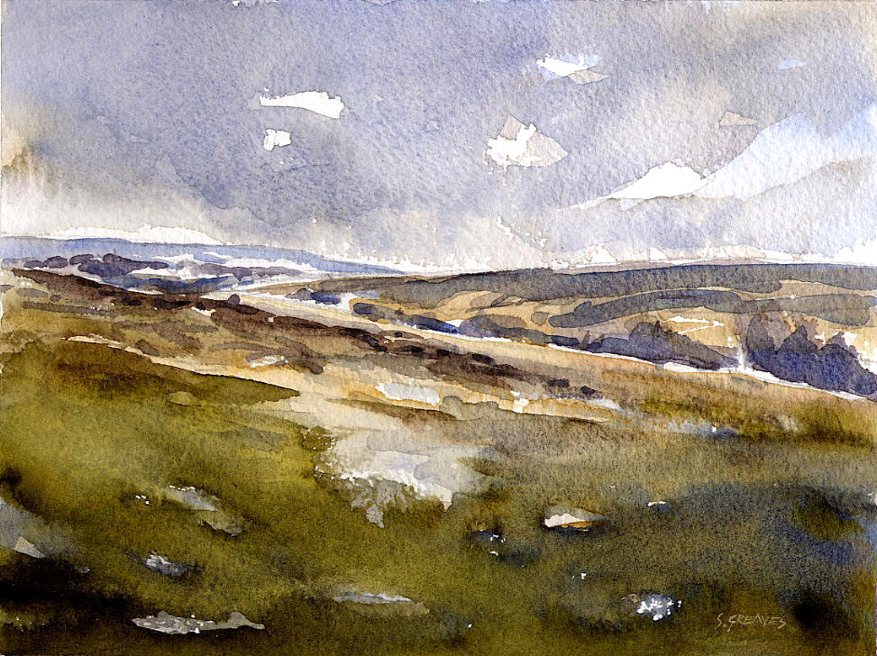 Steve Greaves - Ryedale Moor  - watercolour landscape painting