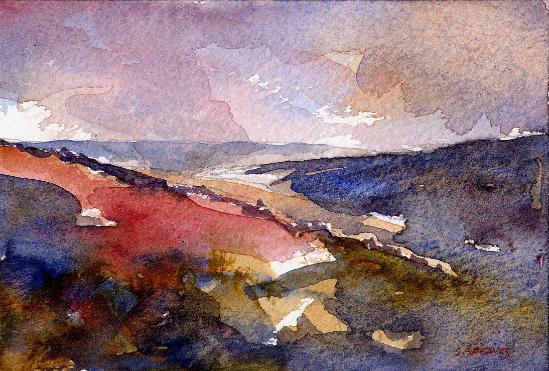 Steve Greaves - North York Moors  - watercolour landscape painting