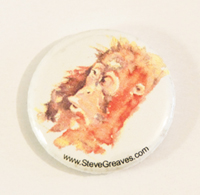 Orangutan Button Badge, Steve Greaves