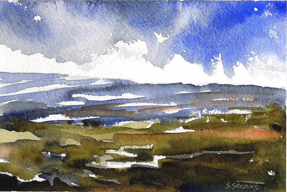 Steve Greaves - Moorland, Ryedale  - watercolour landscape painting