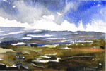 Steve Greaves - Moorland, Ryedale - watercolour landscape painting