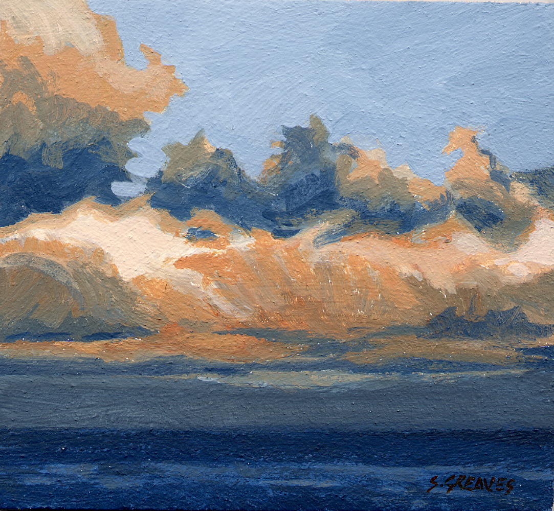 Steve Greaves - Whitby Sky Study  - landscape marine painting in acrylic