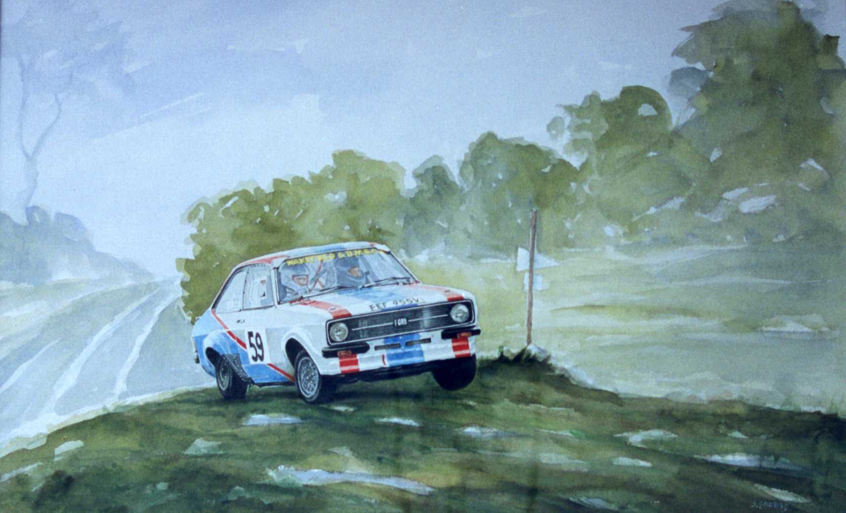 Back to Rally Car - watercolour sport painting