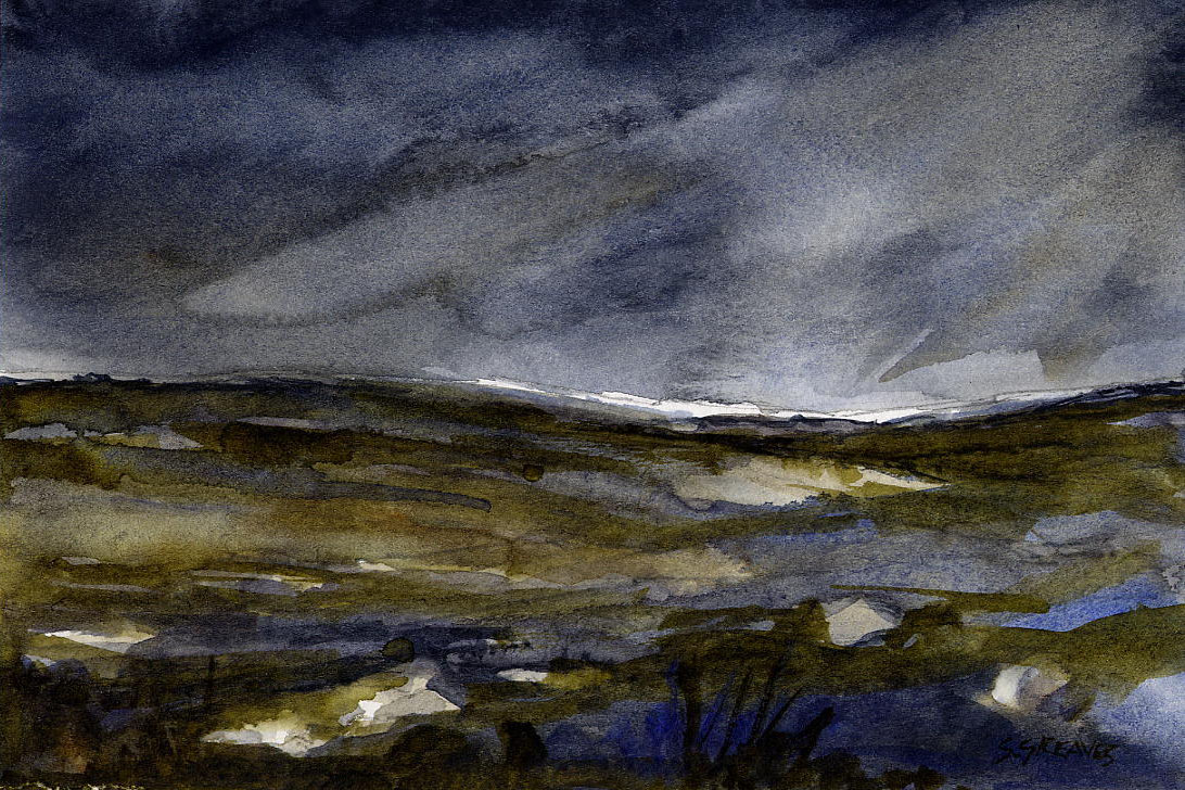 Steve Greaves - Storm Over Ryedale  - watercolour landscape painting