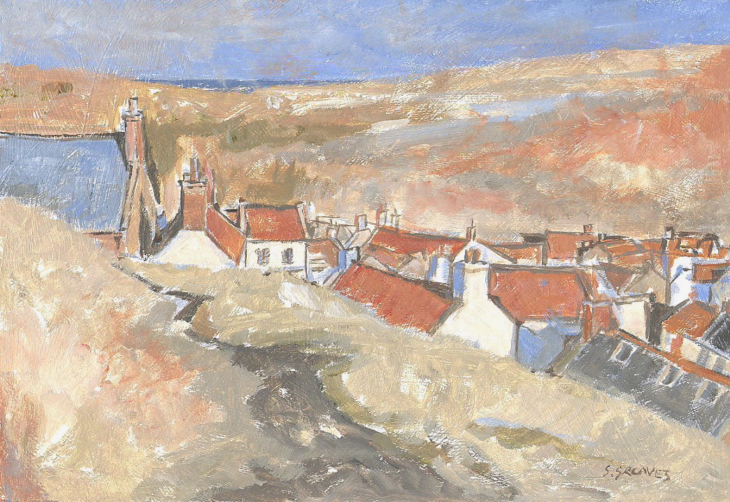 Steve Greaves - Top of Staithes  - landscape painting in acrylic